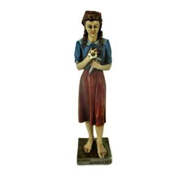 Vintage French Statue Saint Maria Goretti Patron Young Girls HTF Plaster Polychrome Lovely HTF Collector