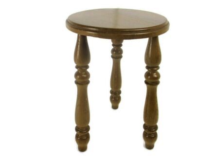 Vintage Wooden Side Wine Table Pedestal Plant Stand Milking Stool  French Oak  Beautiful Barn Country style