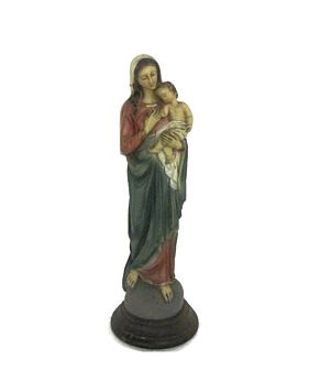 Small Virgin Mary Our Lady Madonna Resin Statue Infant Child Sweet Polychrome
