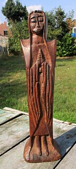 Virgin Mary Madonna Holy Mother Carved Rosewood Statuette Figurine Lovely