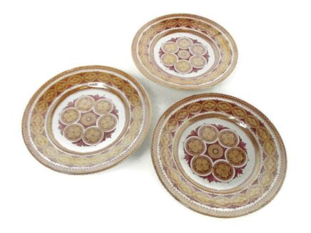 set of 3 B.F.K. Rosace bread and butter plates extremely rare  