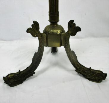 Standing Hall Tree Coat Rack Ornate Brass Hollywood regency Fish Base Lovely