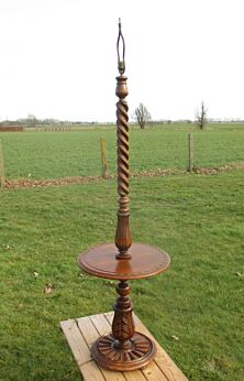 Antique Barley Twist Carved beech Oak Lamp Table Side table Floor Lamp