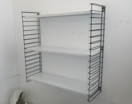 Mid Century Modern Wall Shelving Unit Shelf Design era Tomado Style White Retro