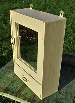 Small French Provincial Wood Medicine Wall Cabinet Apothecary Mirror White