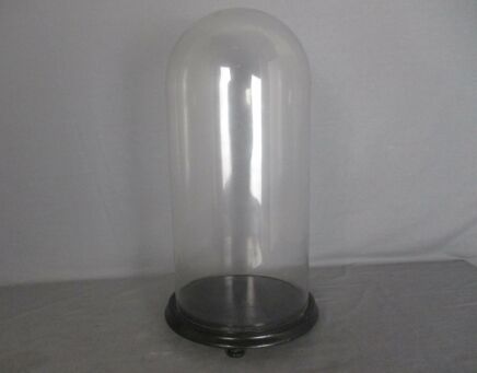 Vintage Round Hand Blown Glass Dome Globe Steampunk Display Doll Clock 15.82"
