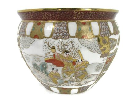 Vintage Chinese Porcelain Enamel  Koi Fish Bowl Planter Vase   Cachepot