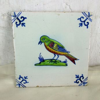 Lovely Polychrome HTF Delft Tile Dutch Bird Decorative Wall Decoration coaster