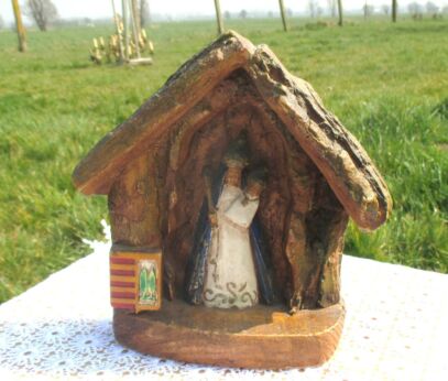 Vintage Chapel Ceracast Belgium Madonna Virgin Mary Baby Jesus Catholic