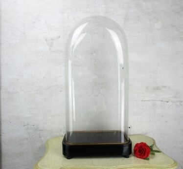 XL Antique Victorian Rectangular Square Hand Blown Glass Globe Dome HTF 23.81"