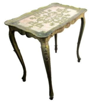 Florentine Hollywood Regency Stacking Nesting Side Table Italy Hard Plastic