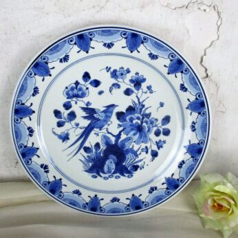 Royal Sphinx Hand Painted Delfts Delft Blue Holland Plate Bird of Paradise