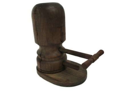 Antique Art Deco Wooden Hat Mold Millinery Form Block decorative Hatmaking Tool Industrial Chic