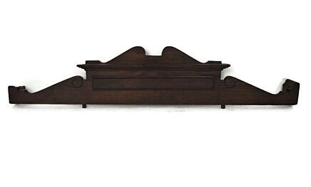 French Hand Carved Wood Pediment Ornate Over door Architectural Pitch Pine Reclaimed Antique