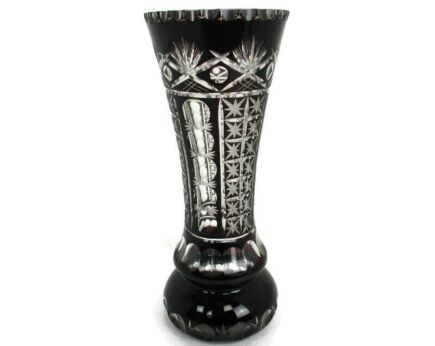 Crystal Ruby Red Clear to Cut Bowl Vase Dot Star Beautiful VSL Style 13.77"