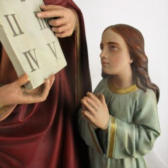 Antique 1900 Church Statue Saint Anne Virgin Mary as child Old Testament WOW