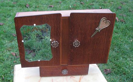 Vintage Medicine Wooden Bathroom Cabinet Glass Mirror Drawer Apothecary Drawer