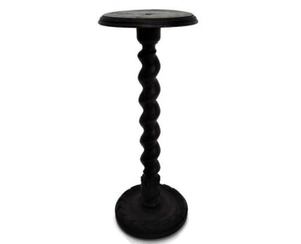 Hand Carved Wood Barley Twist Pedestal Display Side Table Plant Bonsai Flower Stand Gorgeous Base 25.59"