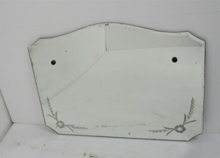 Art Nouveau Mirror Clear Edges Flowers Venetian Ornate Art Deco Beveled glass Vanity Dresser Hallway