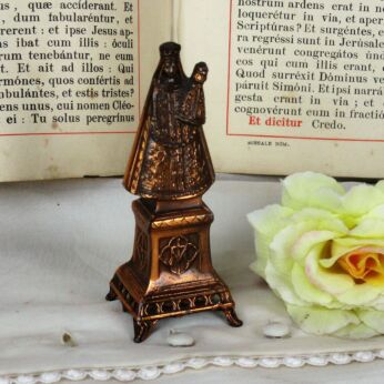 Mini Statue Madonna Notre Dame de Scherpenheuvel Montaigu Spelter HTF collector