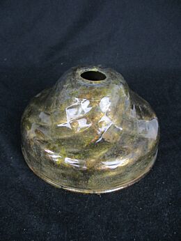 Venetian Murano Chandelier Part Clear Gold Shade Bobeche Art Glass Reclaimed