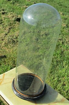 Antique Round Hand Blown Glass Dome Globe Steampunk Taxidermy 19.69" x 7.68"