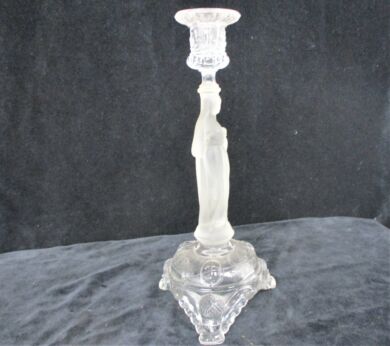 Art glass Candle Holder Holy Heart Virgin Mary Vintage