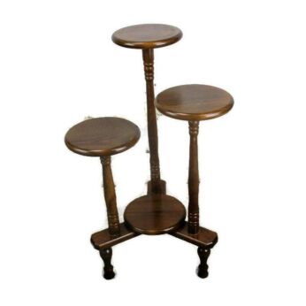 XL Vintage 4 Tier Pedestal Table Plant Flower Stand Side Table Carved wood HTF