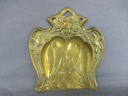 Art Nouveau  antique Brass Dustpan Crumb tray Sweeper Angel Decorative