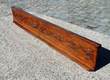 XL Double Over Door Antique Carved Oak Dragons Fish Pediment Architectural 78"