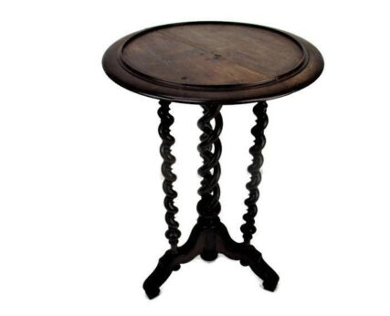 Vintage Carved wood Open Barley Twist Pedestal Display Table Plant Bonsai Flower Stand Tripod 28.74"