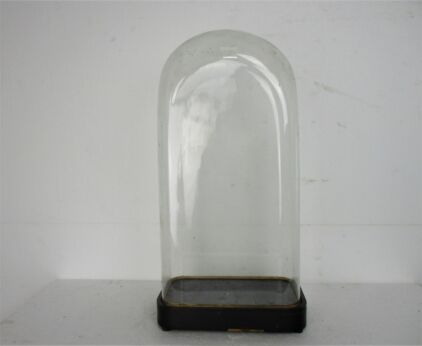 L Antique Victorian Rectangular Square Hand Blown Glass Globe Dome HTF 22.63"