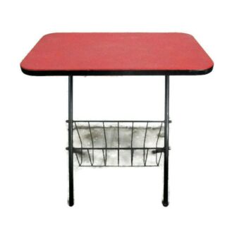 Vintage Mid Century Modern Magazine Newspaper Basket Rack Side Table Funky