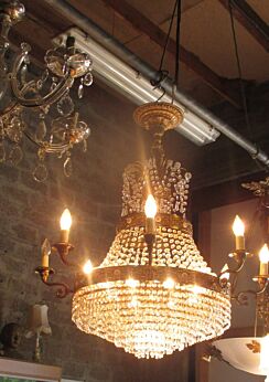 Antique Wedding Cake Chandelier Chrystal Prisms Waterfall 8 Tier Limoges