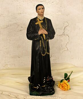 Antique Statue Saint Santo Gerard Santo Majella Dragon Plaster Priest Gothic HTF