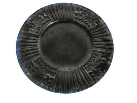 Ceramic Plate   Blue Plaque MId Century Modern Glazed  Gorgeous Belgium