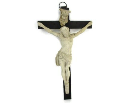 Hand Carved Wood Hanging Ornate Crucifix Beautiful Resin Corpus Jesus 12.2"