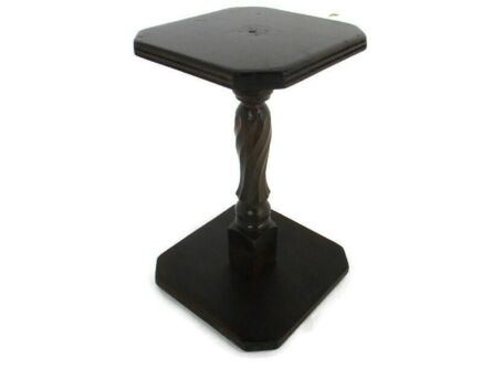 Hand Carved Wooden Pedestal Display Side Table Plant Stand Barn Country style