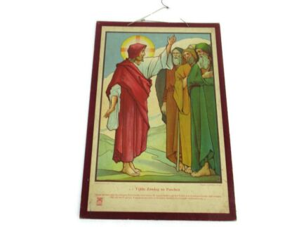 Antique Religious Cardboard Print Chromolith Easter Sunday Speybrouck Goffart