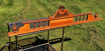 Large Antique Gorgeous Hand Carved Wooden Pediment Overdoor Flowers 55 " Door