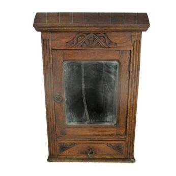 Gorgeous Kitchen Apothecary Bathroom Wall Cabinet Hand Carved Wood Flowers WOW