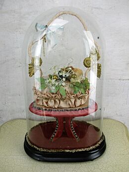 Antique French Bridal Wedding Dome Globe White Golden Flower Arch Jubilee HTF