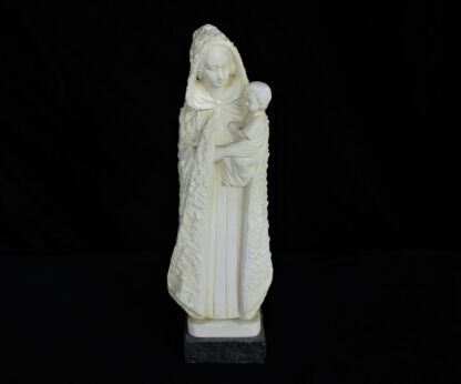 Virgin Mary Madonna Holy Mother Infant Child Plaster Statue on granite base 9.64"