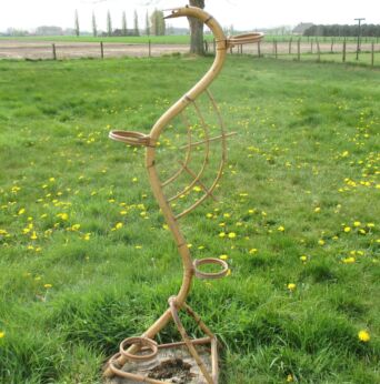 Vintage Bamboo Plant Stand Planter Snake Retro