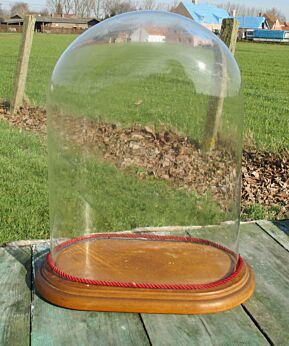 Antique Oval Hand Blown Glass Dome Globe Mantel Clock Steam punk 13.78"