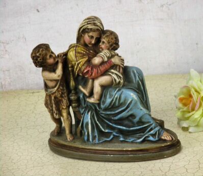 Small Virgin Mary Madonna Della Sedia Seggiola Resin Statue After Rafael 7"
