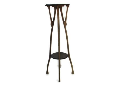 Art Nouveau Deco Ornate 2 Tier Pedestal Table Plant Bonsai Stand Side Table