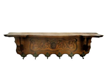 L Gorgeous French Hand Carved Wood Coat Kitchen hat Rack Cherubs Figurines