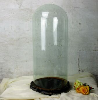 Antique Round Hand Blown Glass Globe Dome Taxidermy Steampunk Clock 20.47"