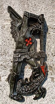 Saint Michael Archangel Dragonslayer Modernist Ceramic Wall Plaque Stunning